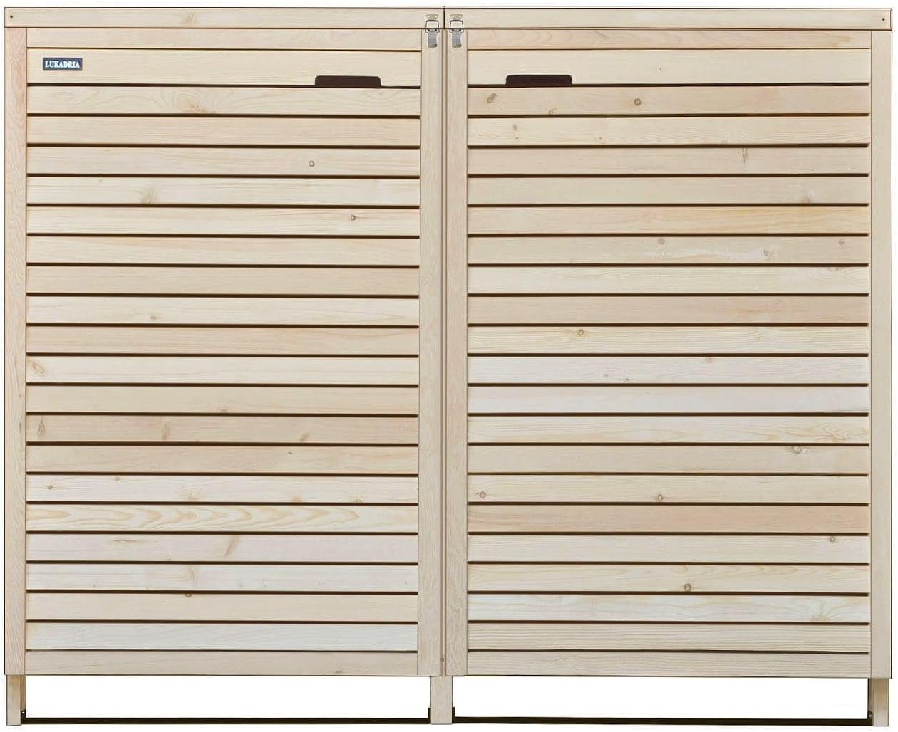 Mülltonnenbox Roma für 3 Tonnen 240L Mülltonnenverkleidung aus Holz naturbelassen Müllcontainer Mülltonnenschrank Mülltonne