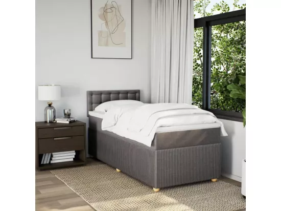 Sommier à lattes de lit avec matelas Taupe 90x190 cm Tissu