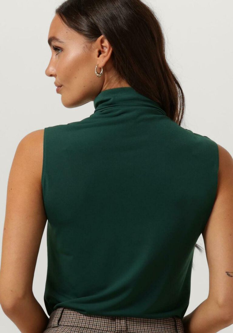 VANILIA donkergroene vanilia top uni sleeveless col