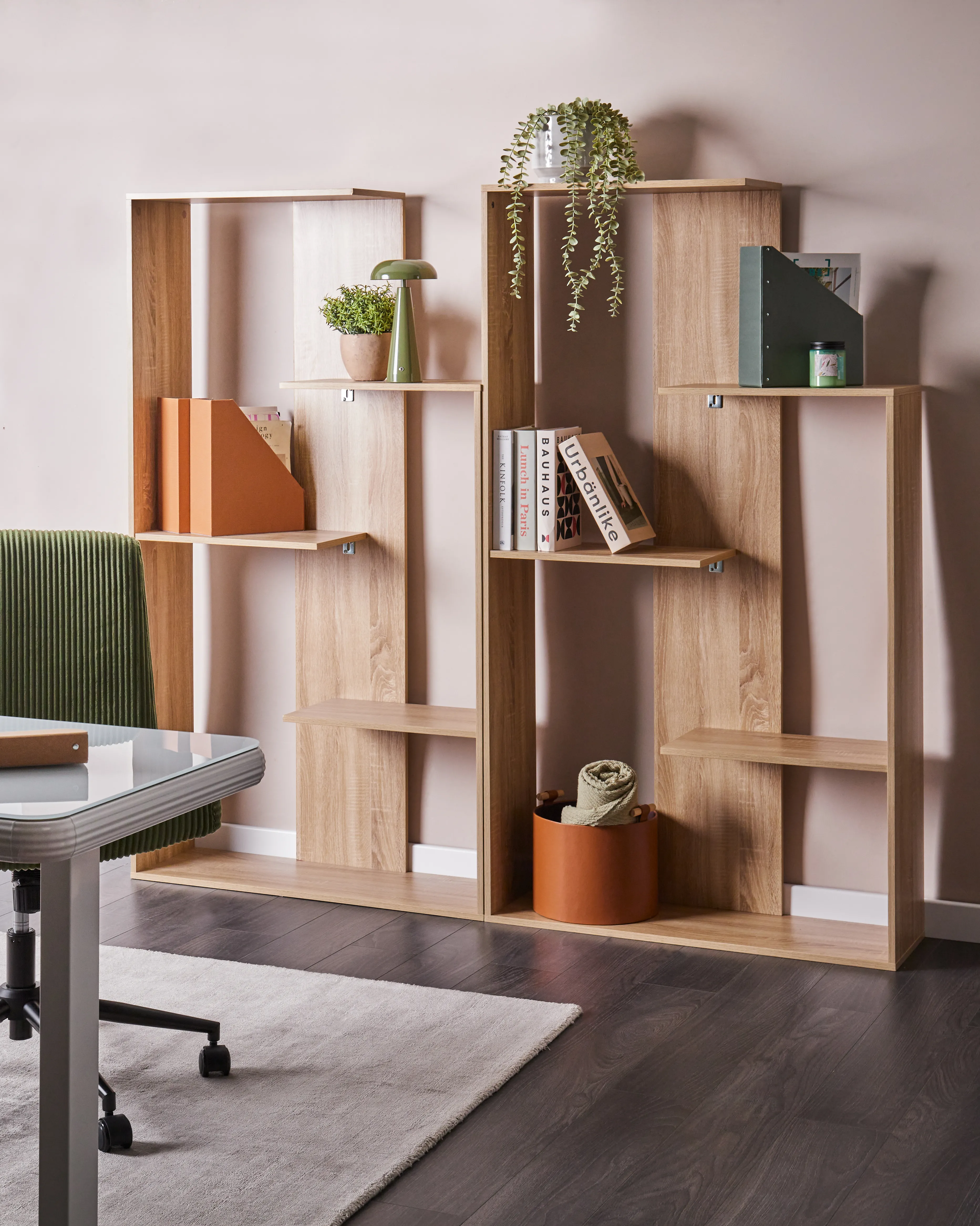 Boekenkast met 3 planken KAHNTAH 163 cm Lichtbruin