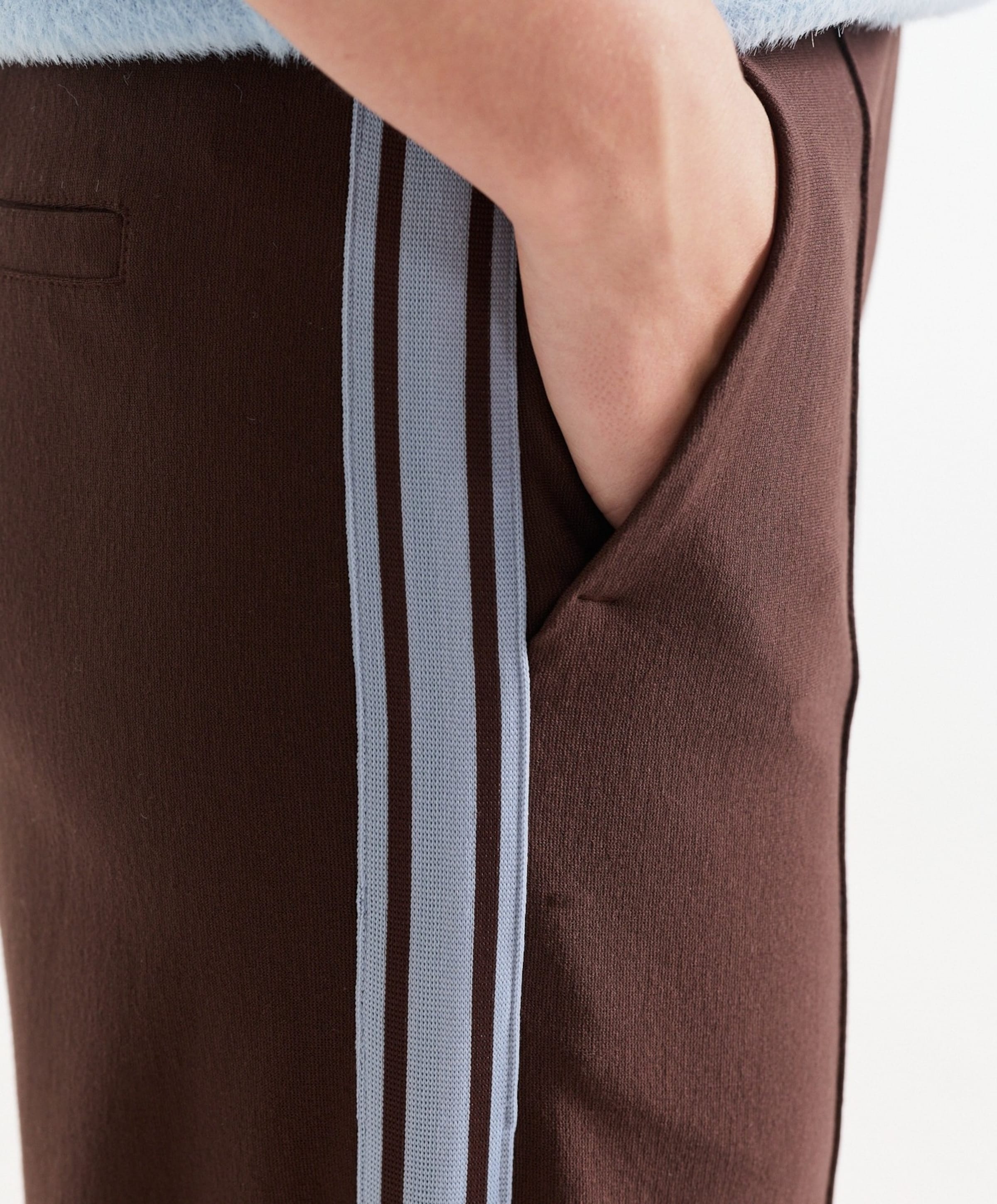 JANSEN Amsterdam ALEIDAS HVM 404 wide leg tape at side dames broek bruin