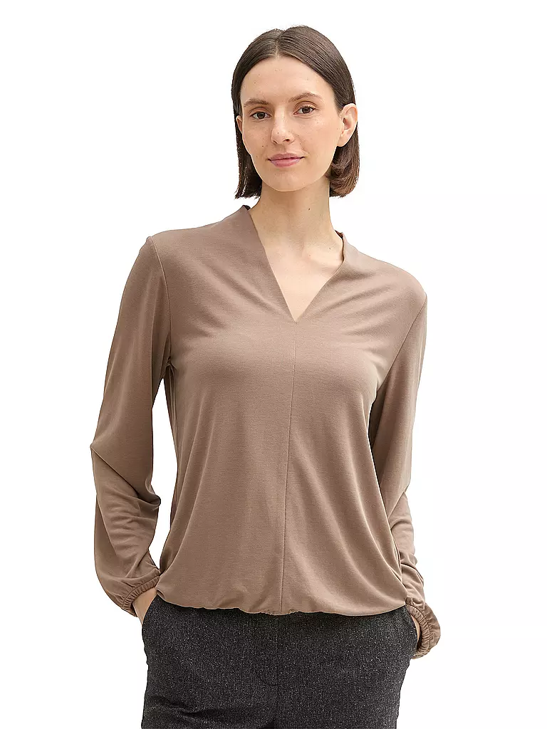 TOM TAILOR Langarmshirt beige