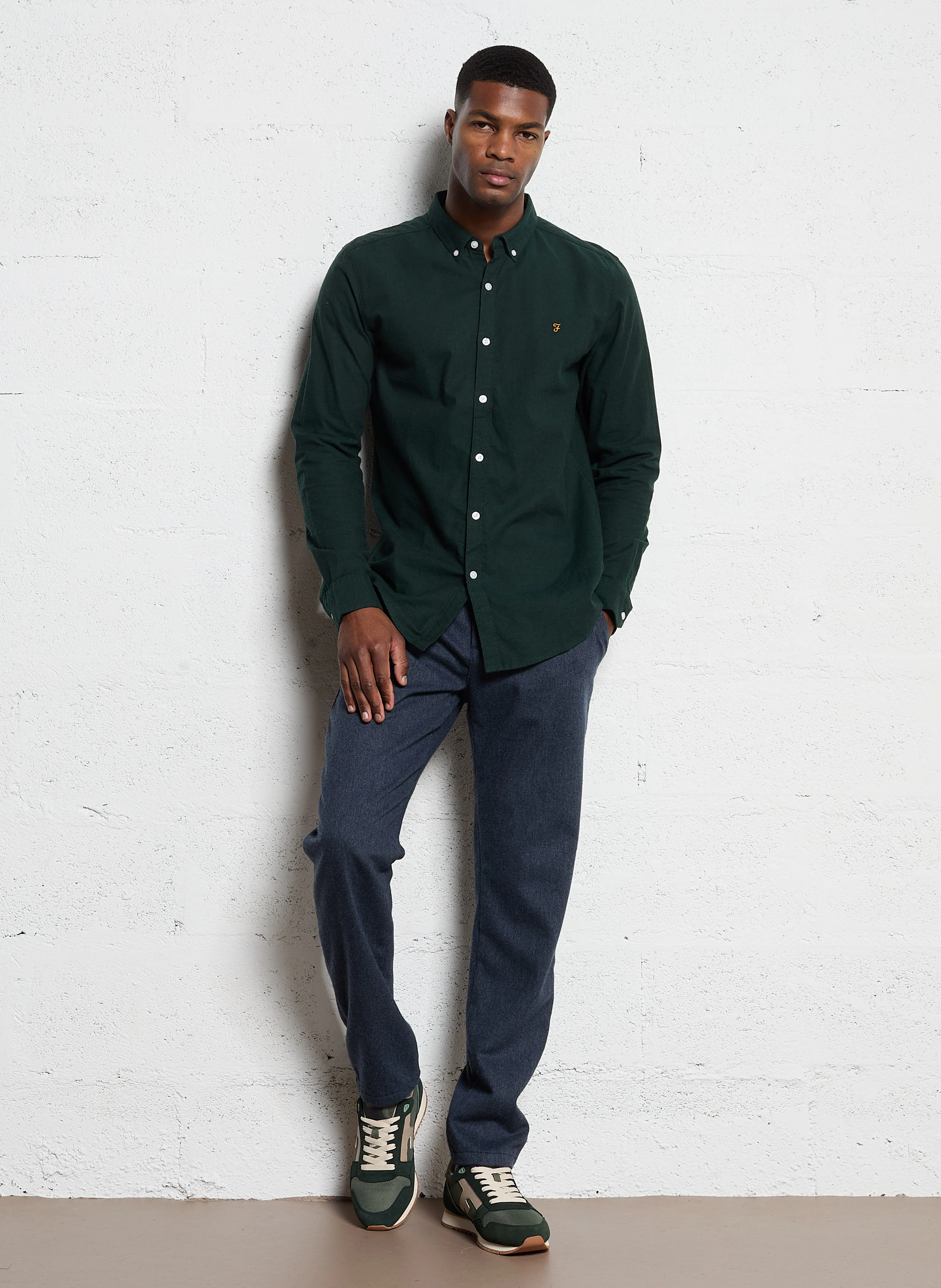DREUILLE - Pantalon droit en laine mélangée | Bleu