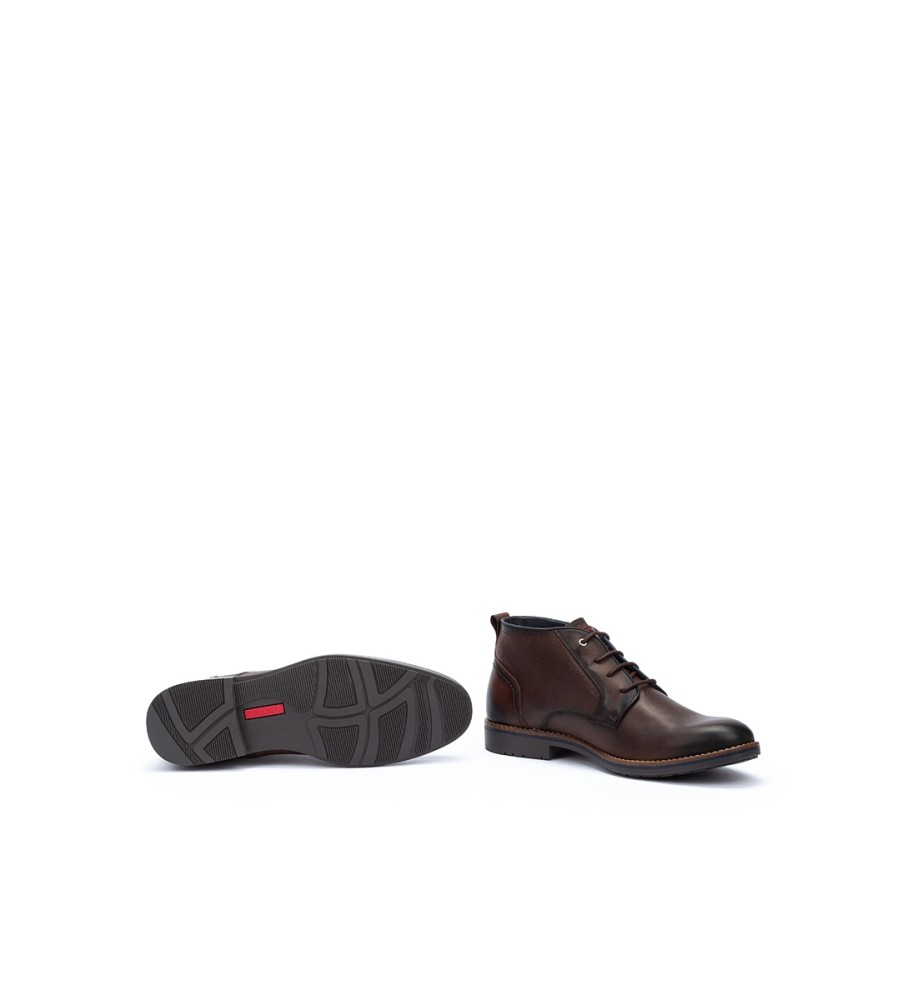 Botas de tornozelo Pikolinos Leon em couro marrom