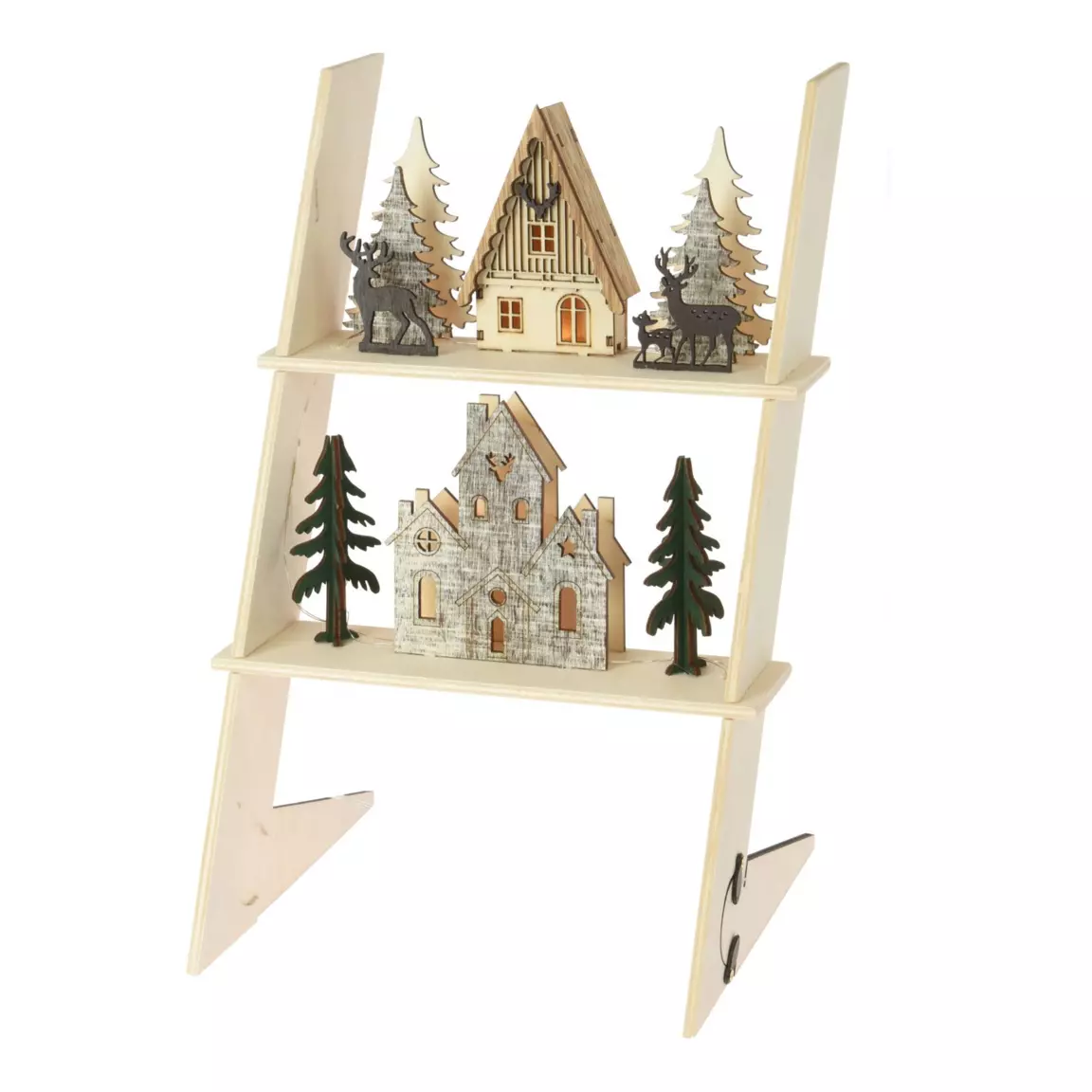 Etagère Échelle (H31 cm) Maison de Noël Blanc chaud