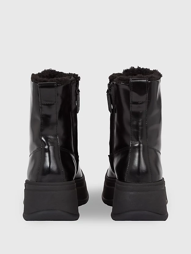 Botas de couro com salto plataforma
