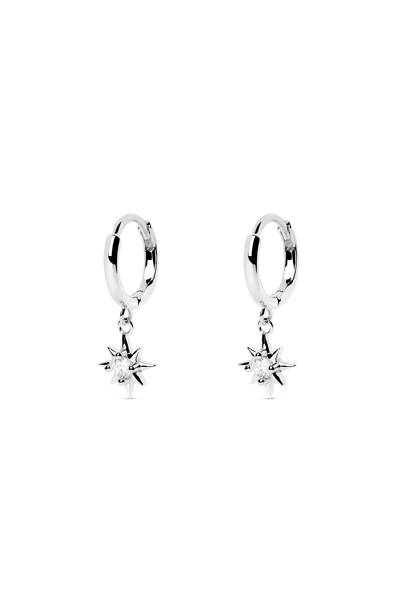 Brincos Estrela Polar Prateados