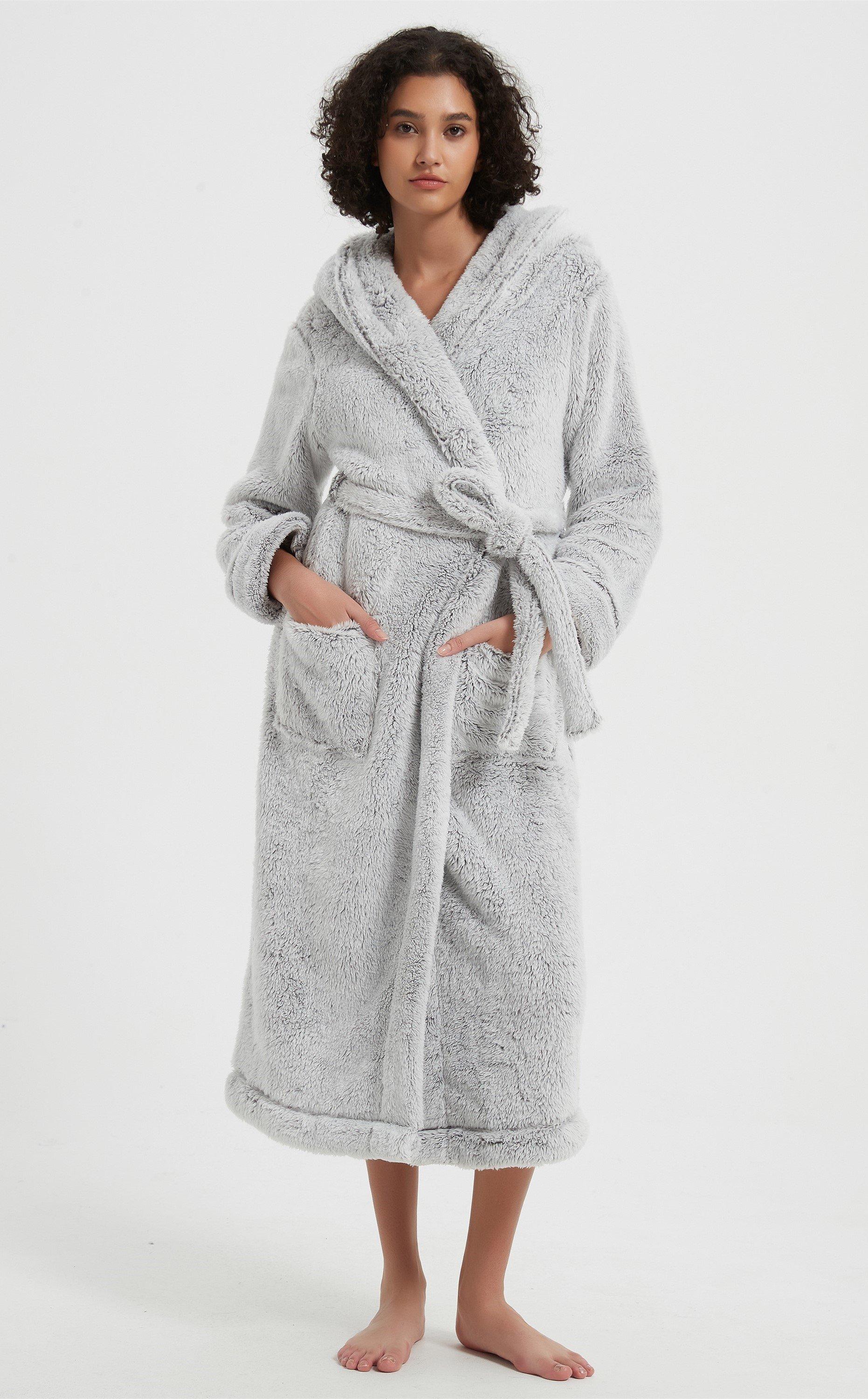 Linea Ladies Luxury Hooded Fleece Dressing Gown
