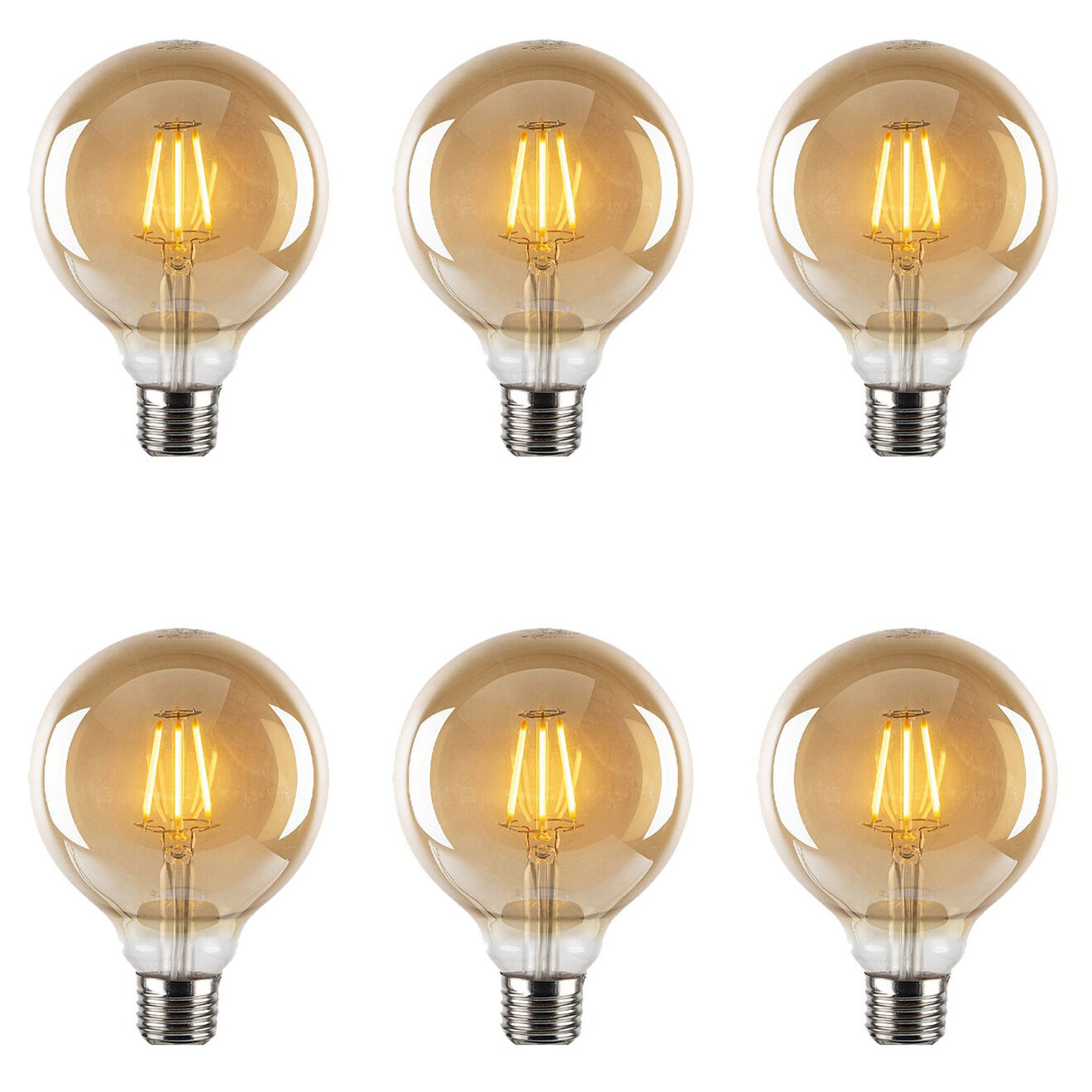 Opviq 6 Ampoules jaune chaud - 9.5x9.5x13.8 cm