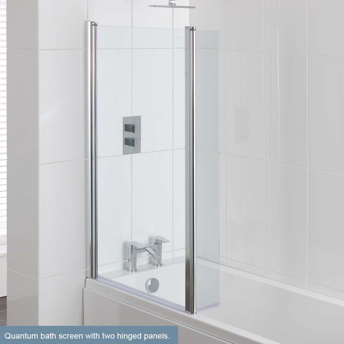 Eastbrook Beaufort badscherm met handdoekrek 100x140cm chroom