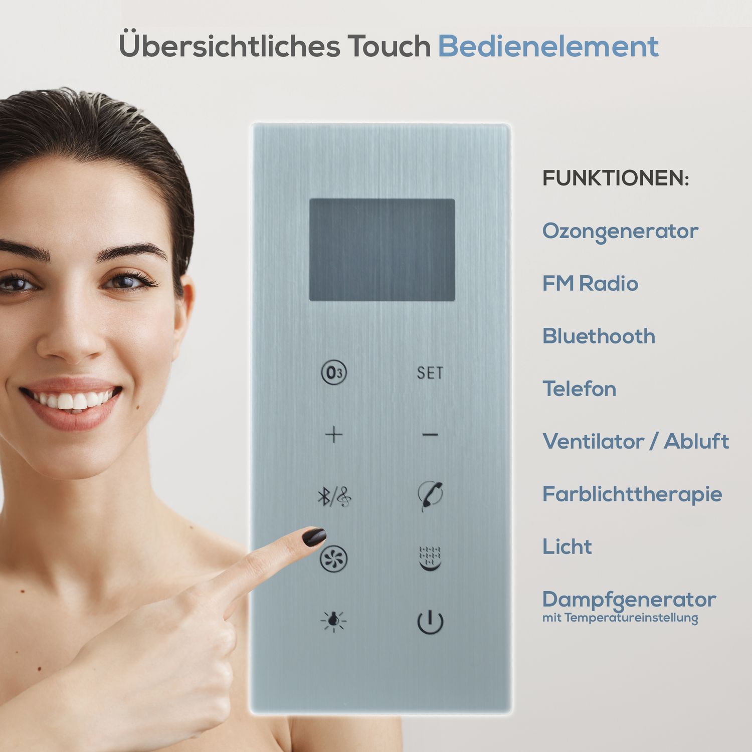 TroniTechnik® Dampfdusche Fertigdusche Dampfsauna Whirlpool Badewanne Komplettdusche Duschkabine Dusche CHIOS 150x150