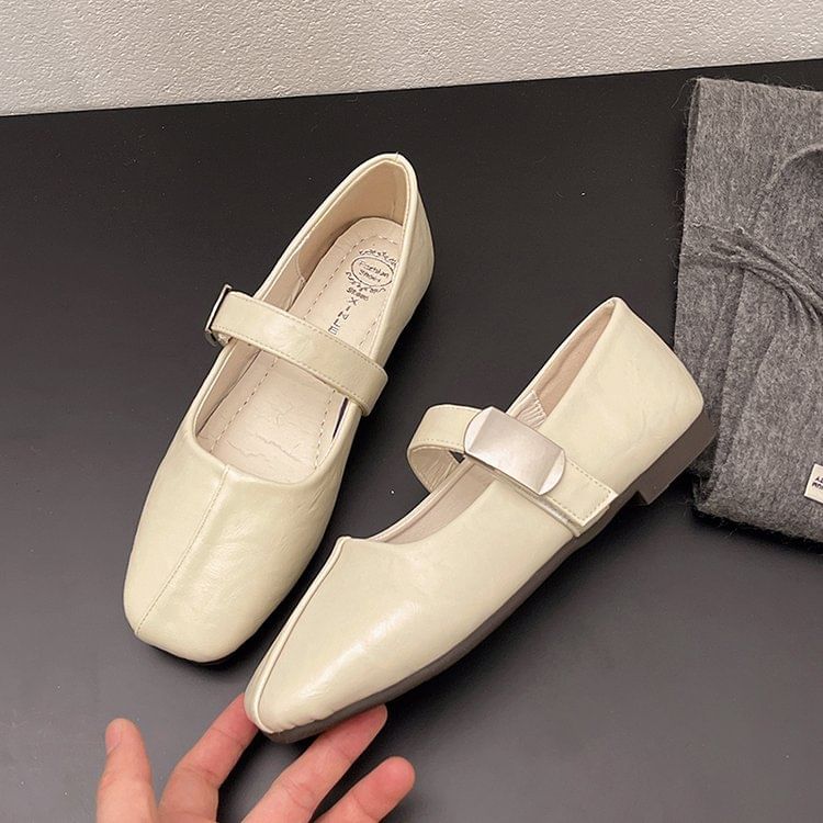 Gordong - Mary Jane Flats met vierkante neus
