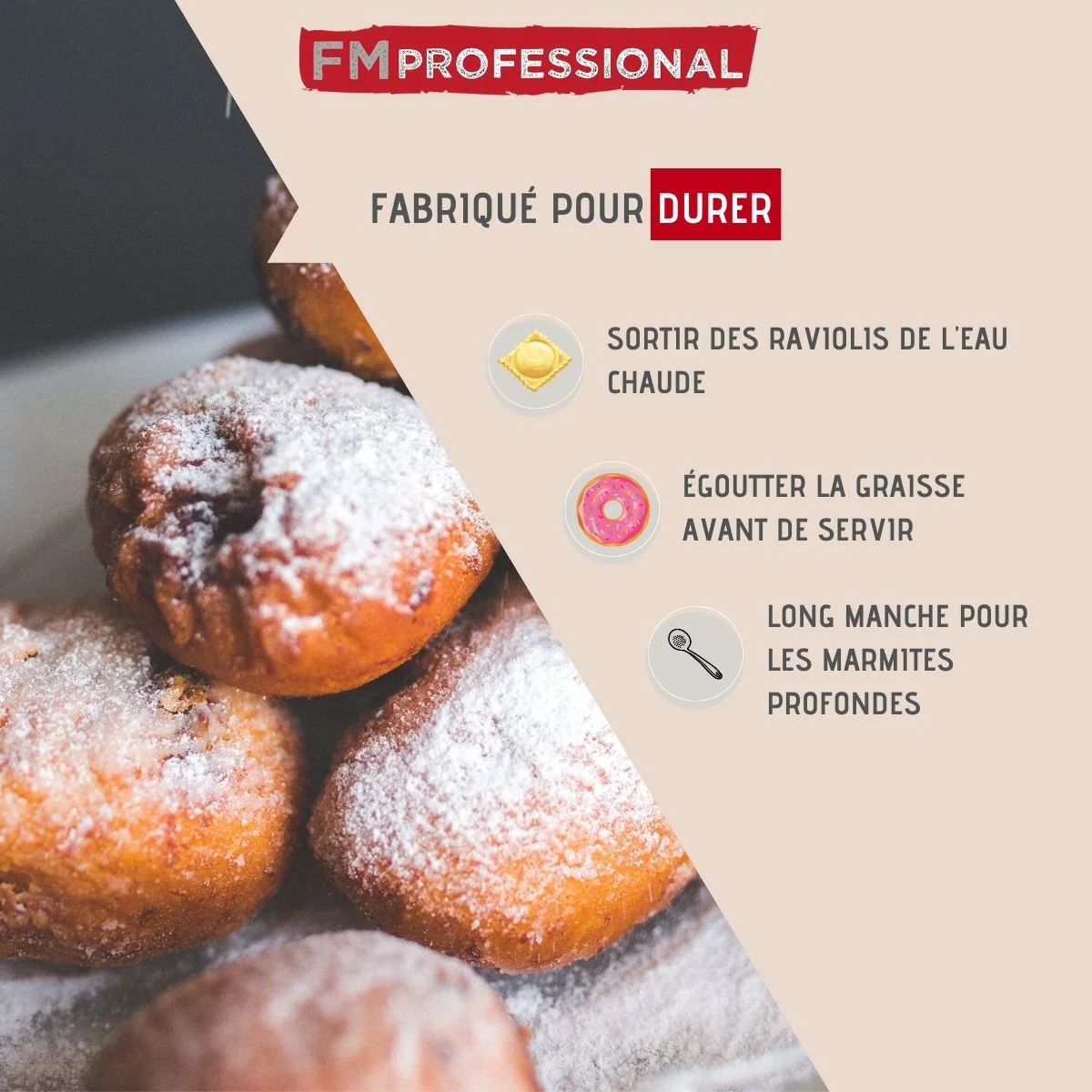 Ecumoire de cuisine inox 46,5 cm l Divers FM Professional