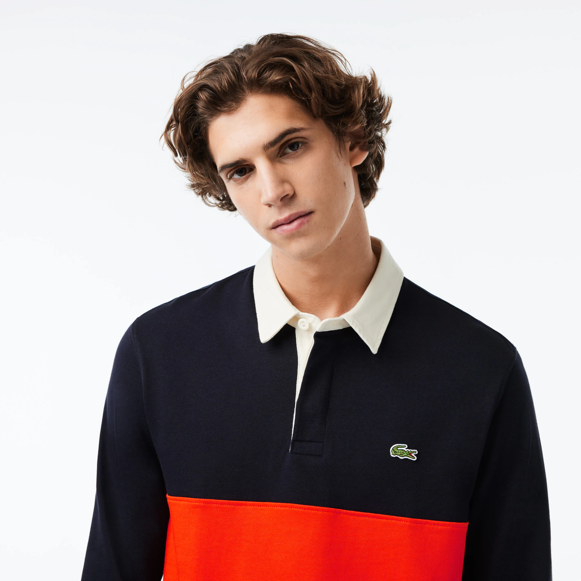 Colourblock-Poloshirt aus Baumwolle im Rugby-Style Poloshirts - Blau - Lacoste - Herren