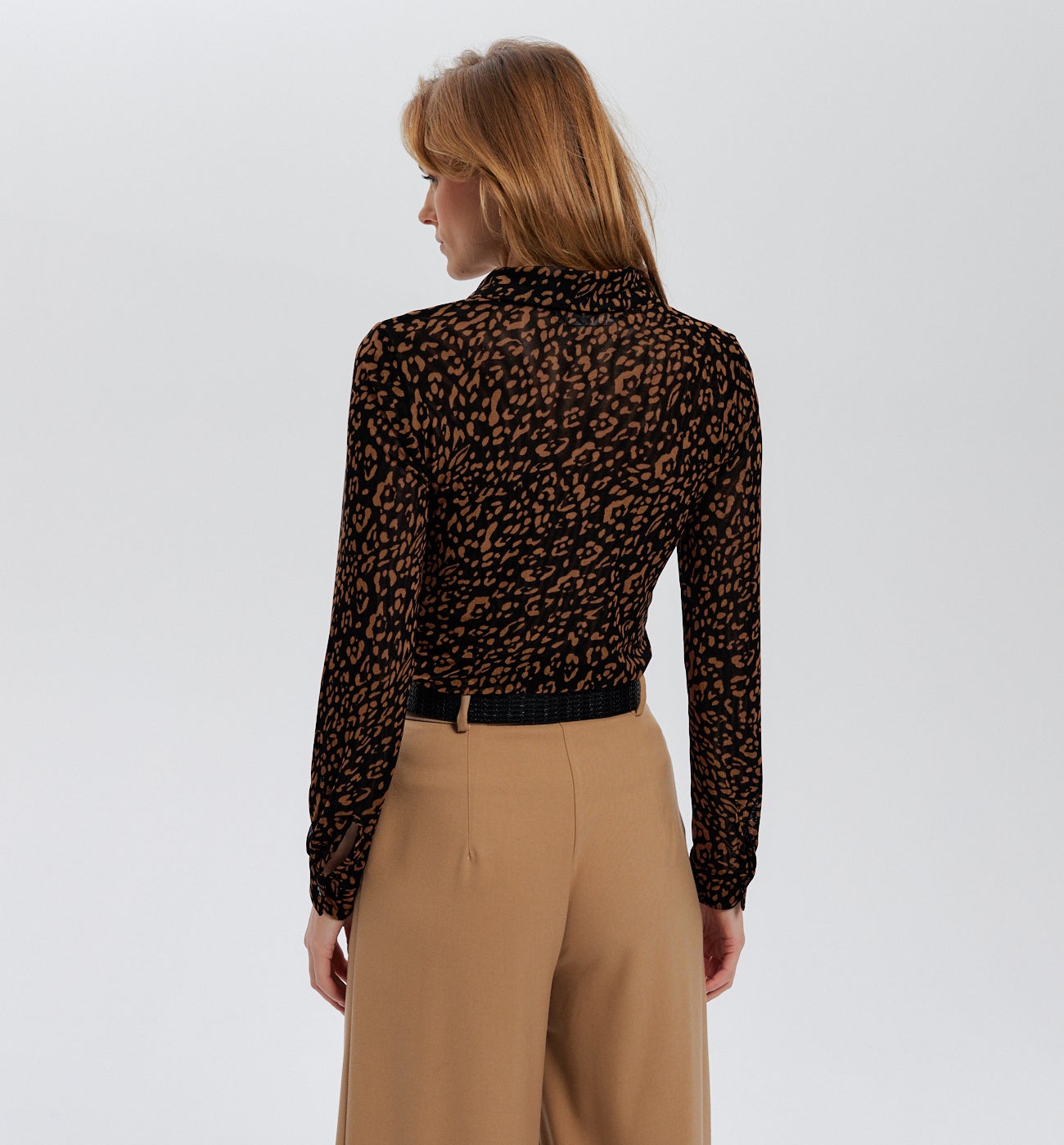 Chemisier en tulle Femme - Imprimé noir