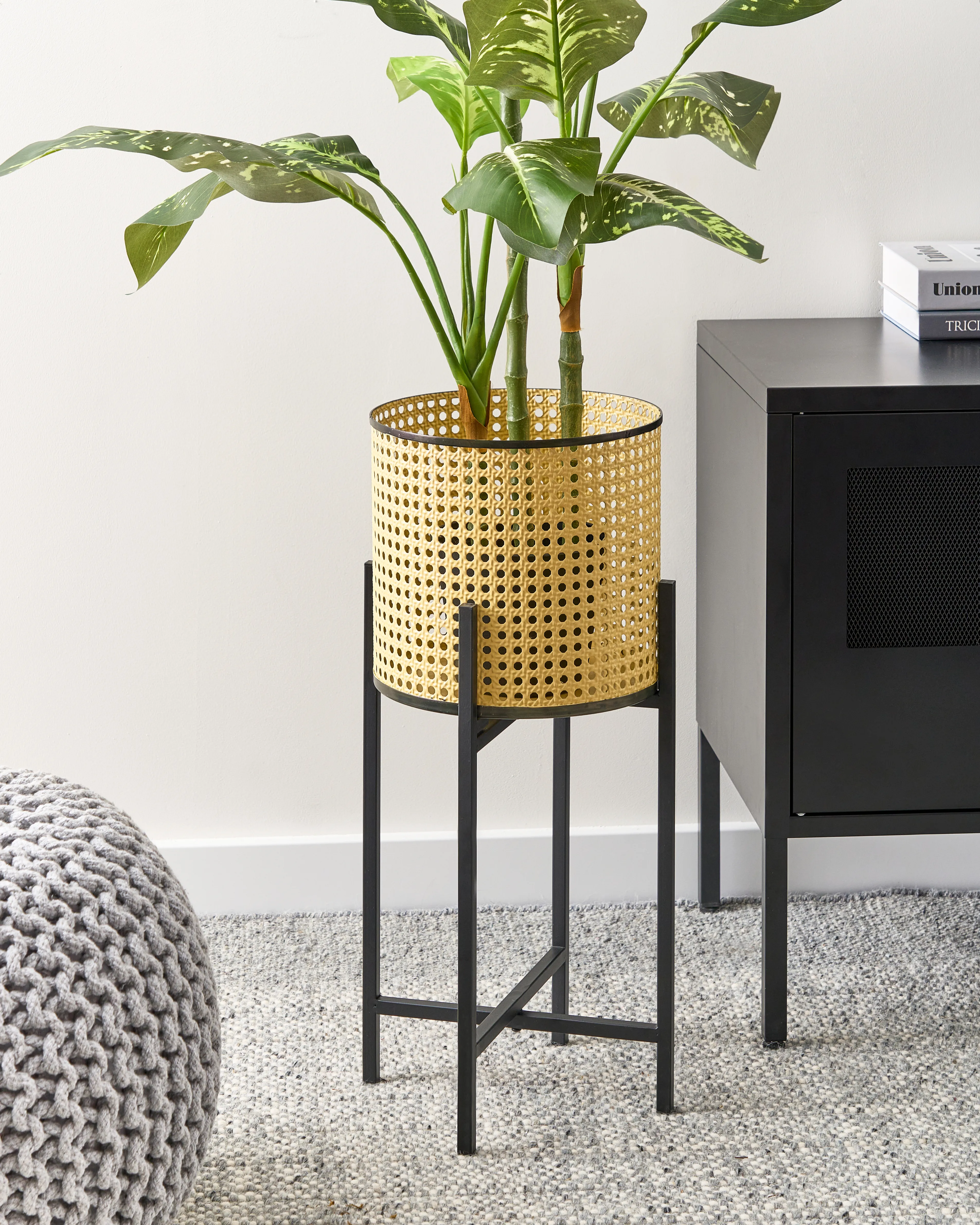 Verhoogde bloempot FALLOPIA Metaal 25 cm Beige