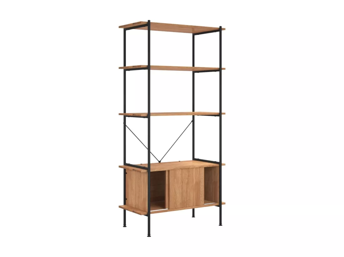 Étagère à 5 niveaux armoire 80x40x163cm Acier bois d'ingénierie