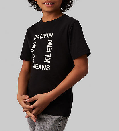 Calvin Klein T-shirt - Maxi Hero Flock Logo - Ck Black