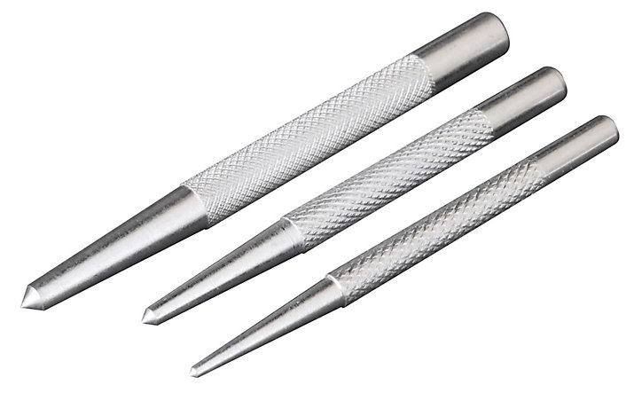Pointeaux 7 / 8 / 10 mm en acier zingué Outilfrance , lot de 3