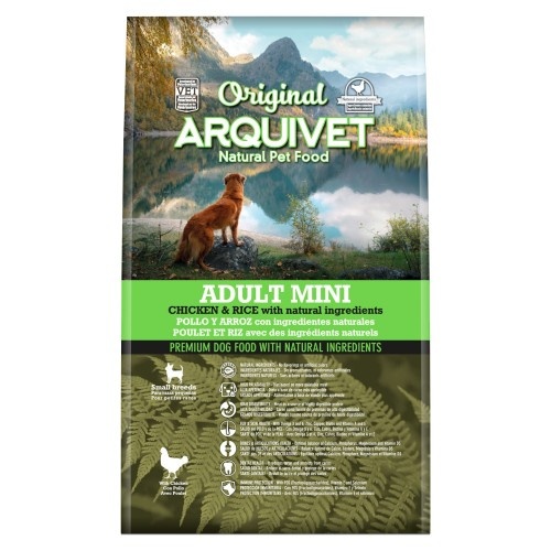 Ração Arquivet sabor frango original para cães adultos de raças pequenas.