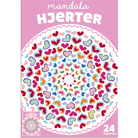 Mandala malebog hjerter A4