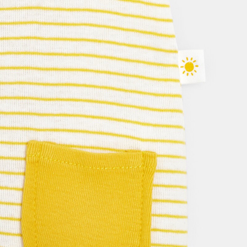 Combishort bébé garçon en coton bio jaune Absorba Jaune