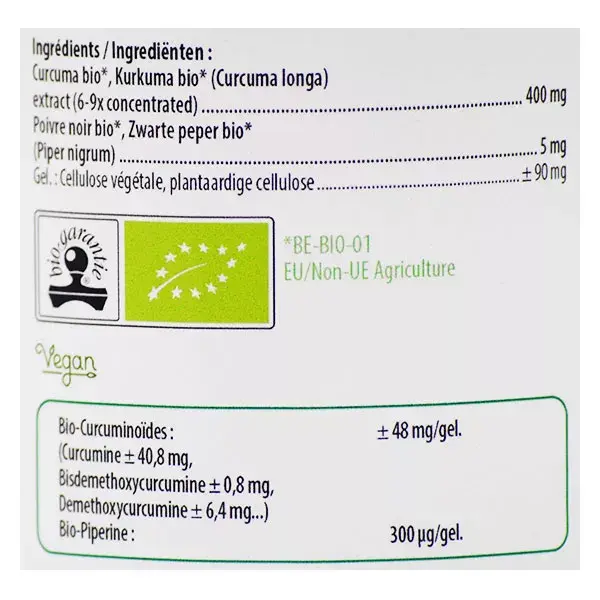 Be-Life Cúrcuma Magnum 3200 + Piperina Orgânica 180 cápsulas