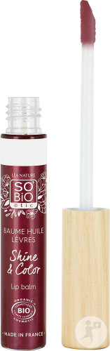 So'Bio Étic Shine & Color Baume Huile Lèvres Teinte Prune 12ml
