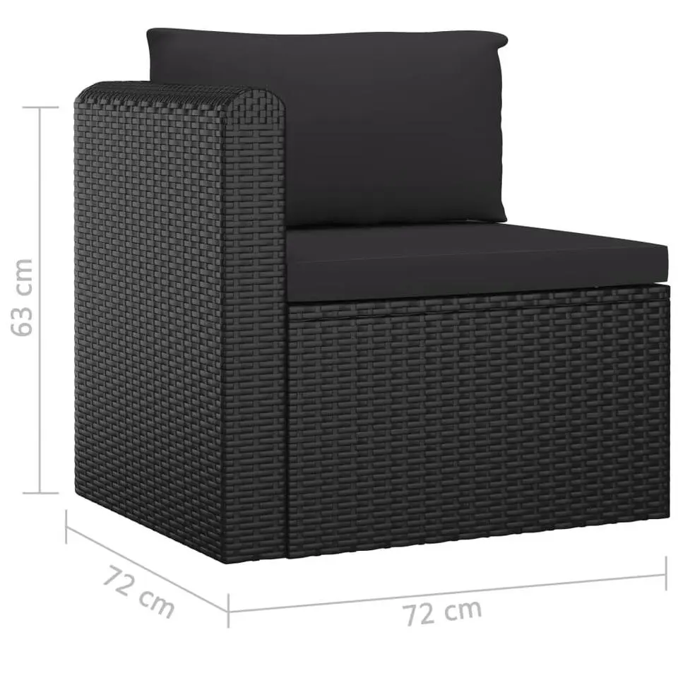 vidaXL - Tuinbank - Zwart - Poly rattan