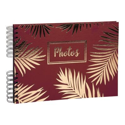 Exacompta Palma - Album photos à spirales 32 x 22 cm - 50 pages noires - rouge