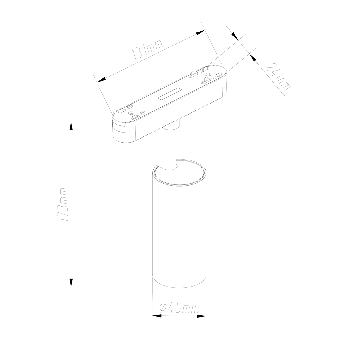 Moderne spot zwart voor railsysteem 1-fase 9W 2700K-6000K - Magnetic Gert