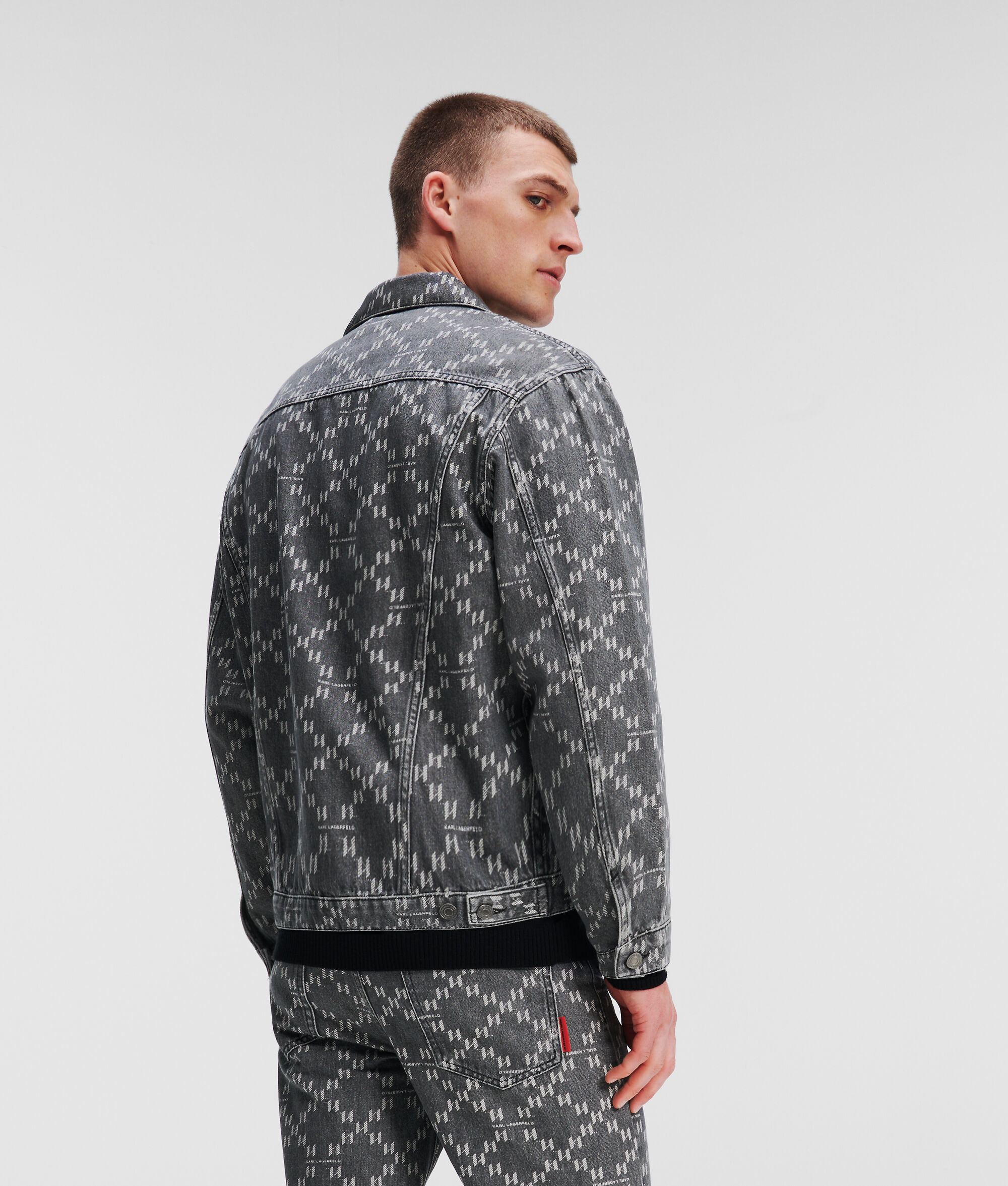 VESTE EN DENIM À MOTIF DIAMANT KL MONOGRAM