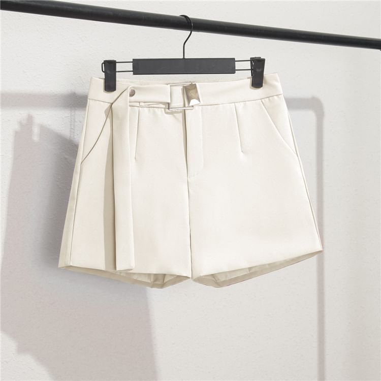 Triplgold - Effen shorts met hoge taille