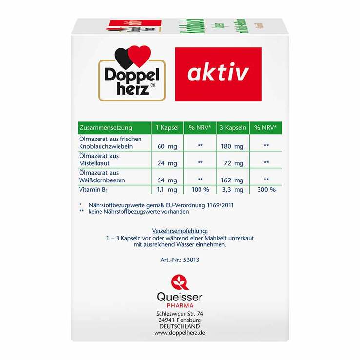Doppelherz Knoblauch Kapseln mit Mistel + Weißdorn + Vitamin B1, 270 St