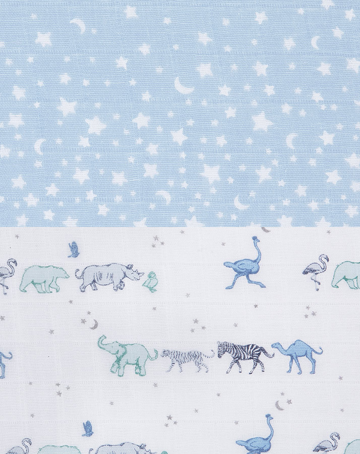 Schmusedecke DREAM BLANKET – RISING STAR (120x120) in blau/weiß