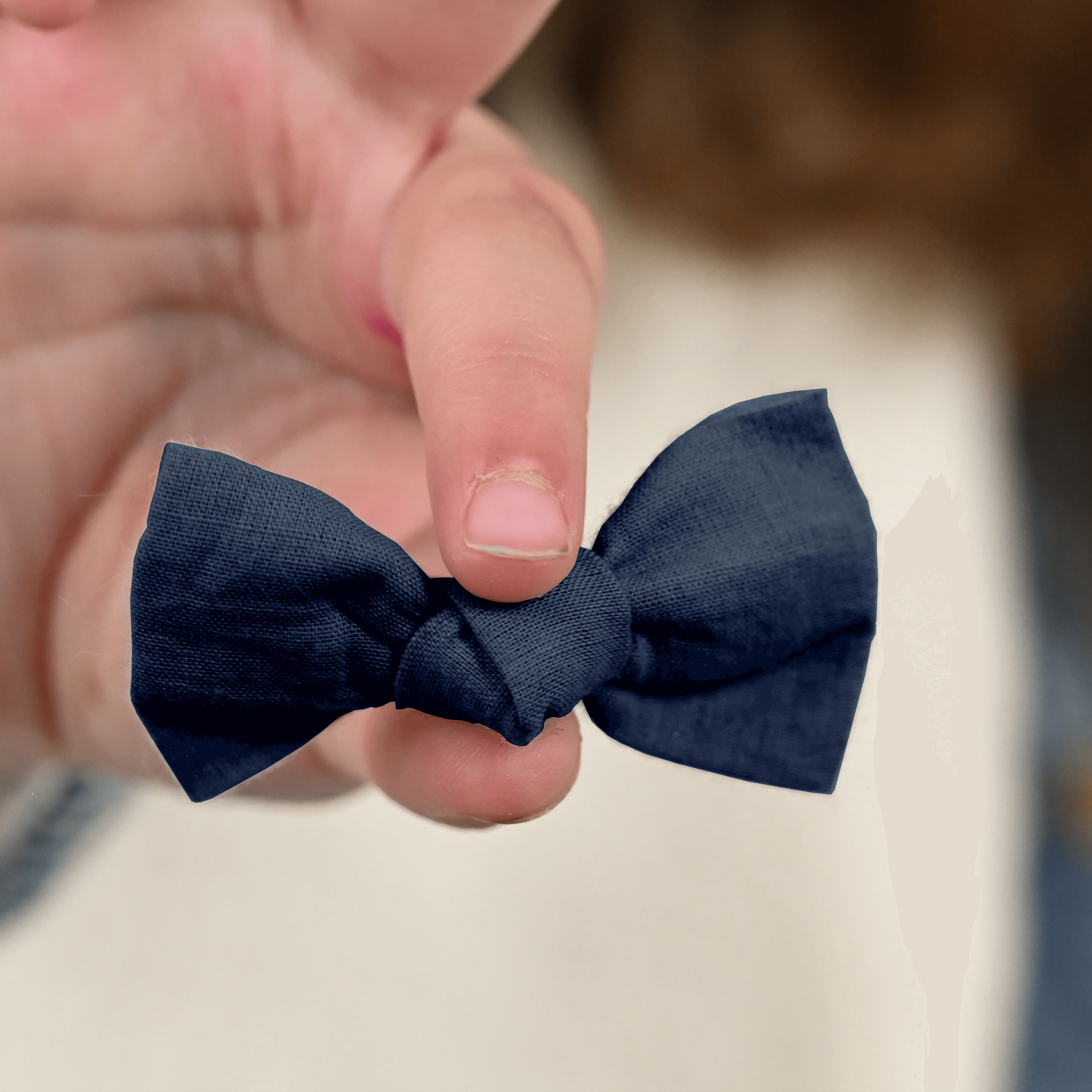 Barrette Petit Noeud Bleu Marine