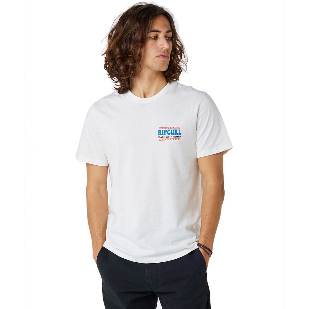 Rip Curl DOWN THE LINE - Tee-shirt Homme bone