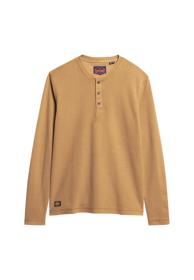 Superdry Langarmshirt »WAFFLE LONG SLEEVE HENLEY TOP«