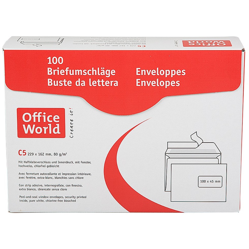 Office World Couvert, Fenster rechts, C5, 100 Stück