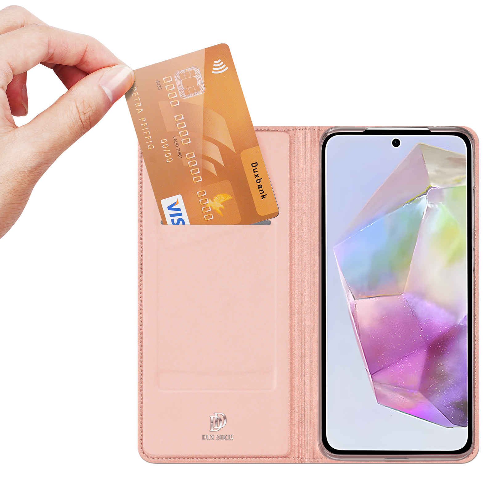Samsung Galaxy A56 / A36 Flip Wallet Cover Leder Tasche - Roségold