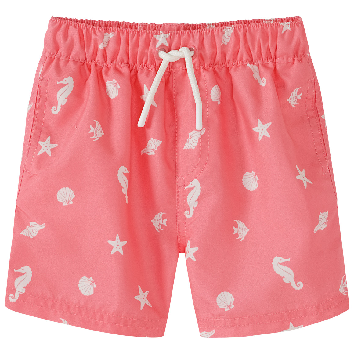 Famy Baby Badeshorts mit Meeres-Motiven rosa / weiss