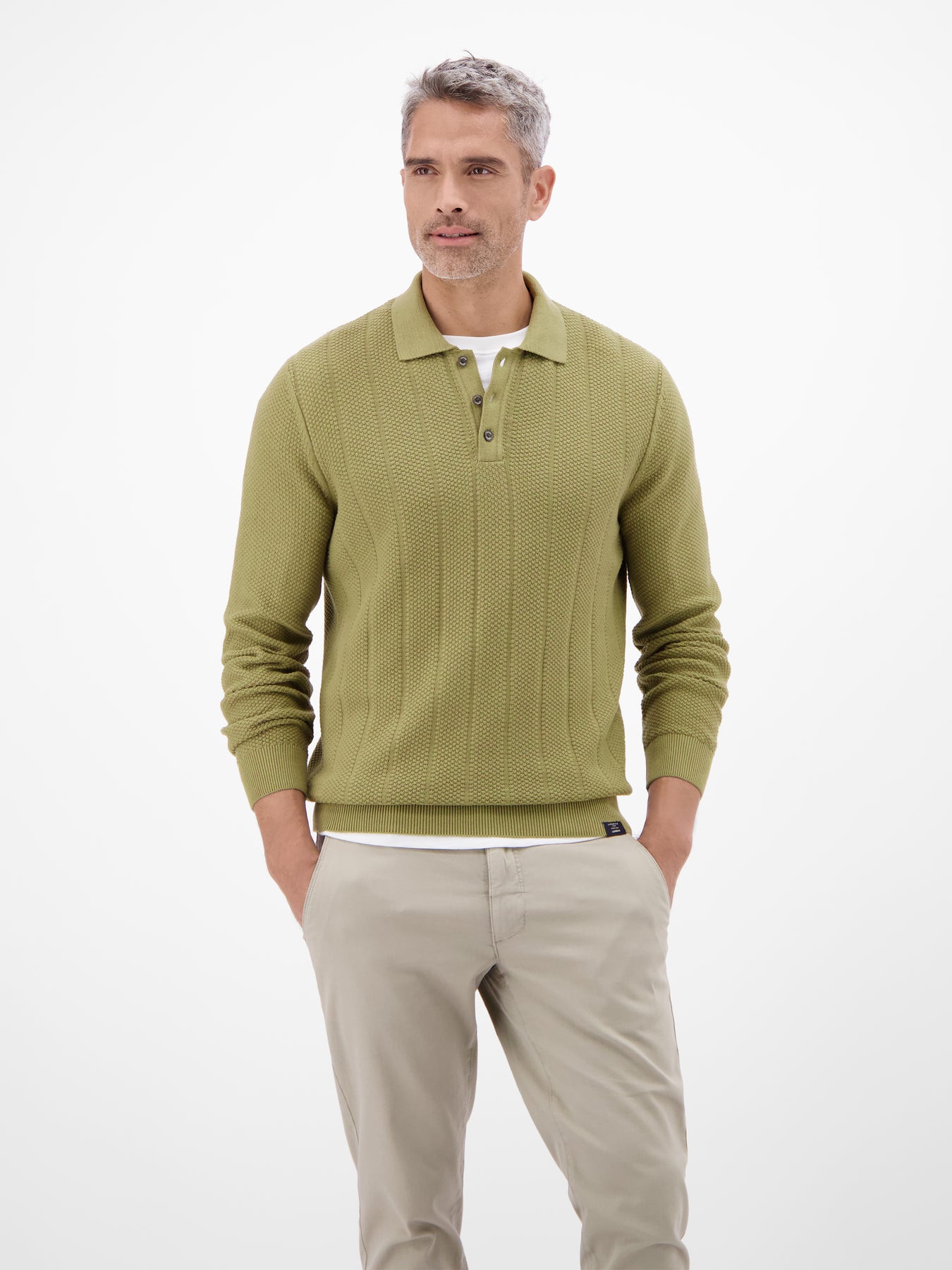 Strickpolo mit breiter Strickrippe