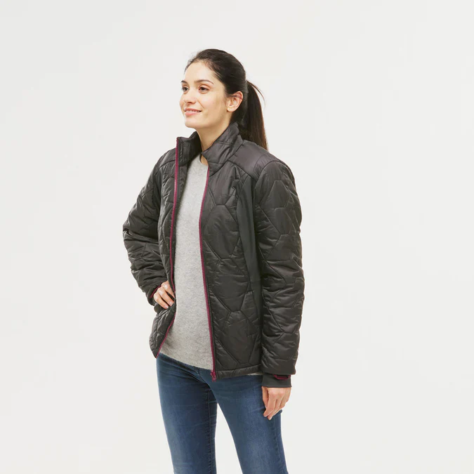 Decathlon Forclaz - Jaqueta impermeável 3 em 1 Forclaz para mulheres, ideal para viagens e mochilão, com temperatura de conforto de -8°C (17,6°F).