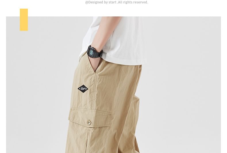 Nataro - Mid Rise Plain Cargo Shorts