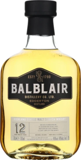 BALBLAIR 12 YEARS SINGLE MALT 70CL