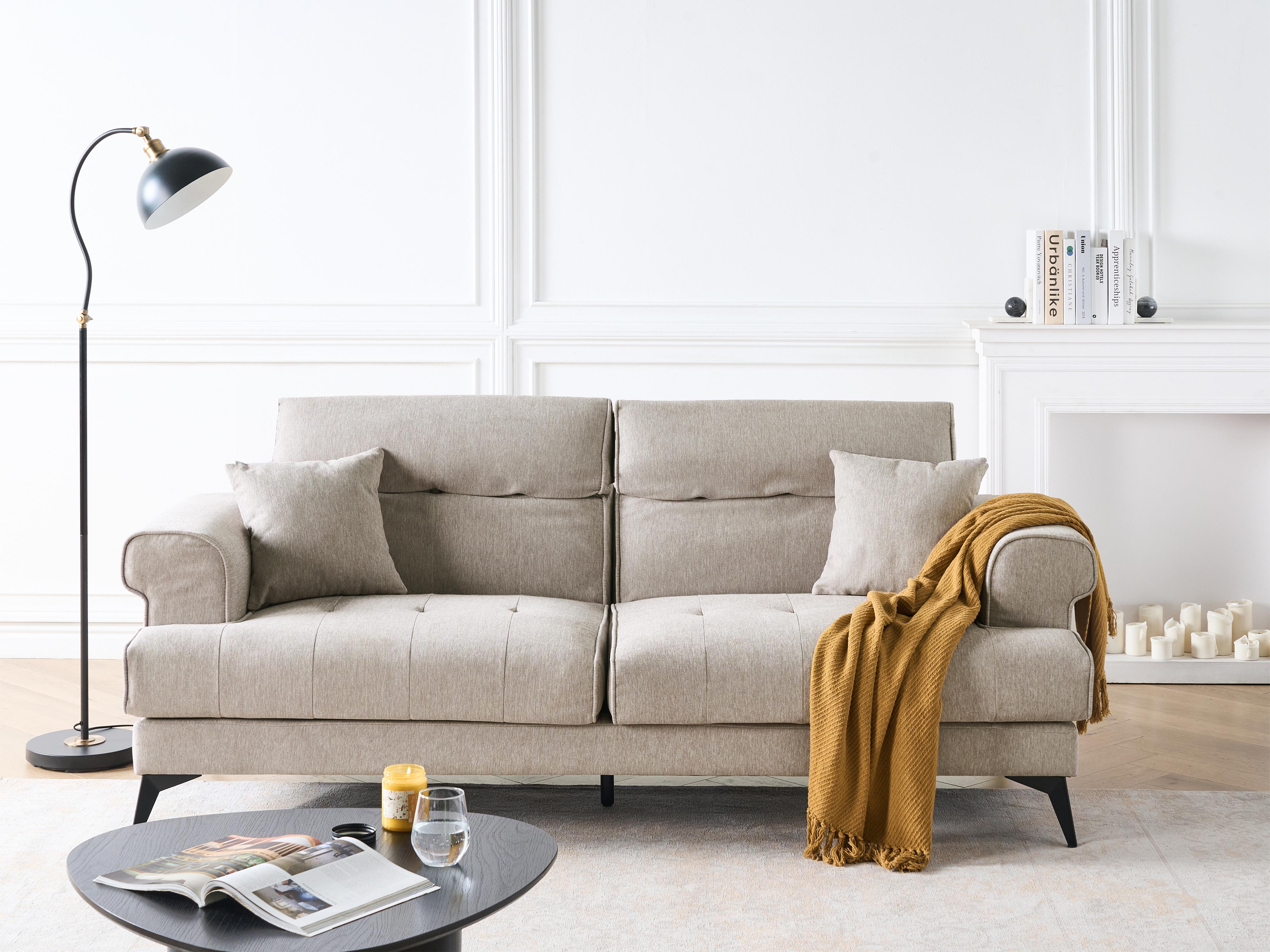 Bank 3-zits SKIVE Stof Taupe