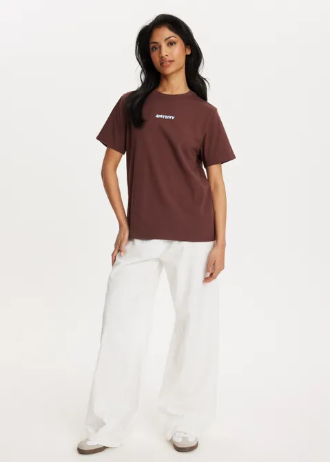 T-shirt met print dream bruin (BRN.D)