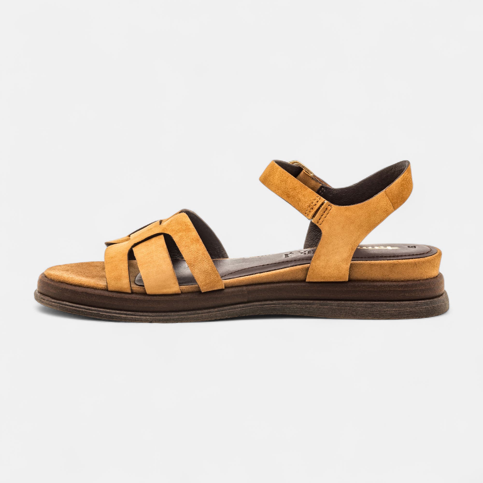 Nu-pieds Femme en cuir cognac