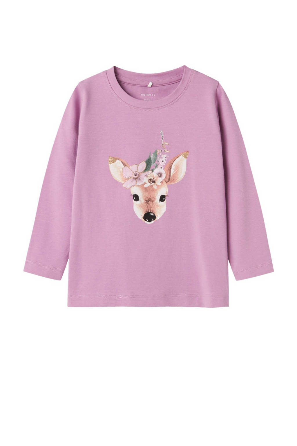 NAME IT longsleeve NMFPOLANA met printopdruk roze