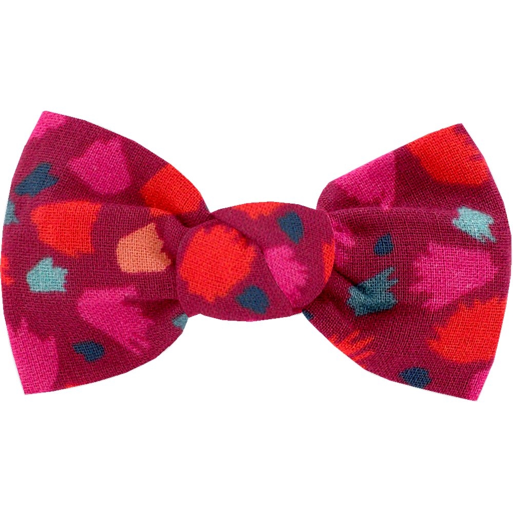 Barrette Petit Noeud Pompons Cerise